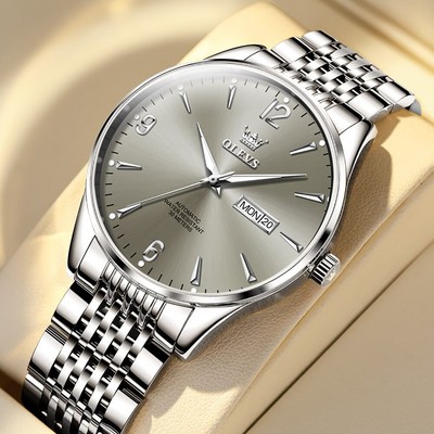 Men's Mechanical Watch Waterproof Luminous Stainless Steel Digital Dial Business