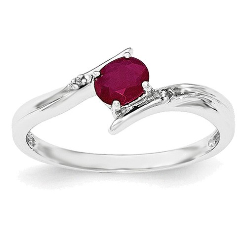 Sterling Silver Ruby and Diamond Ring QR6377R | eBay