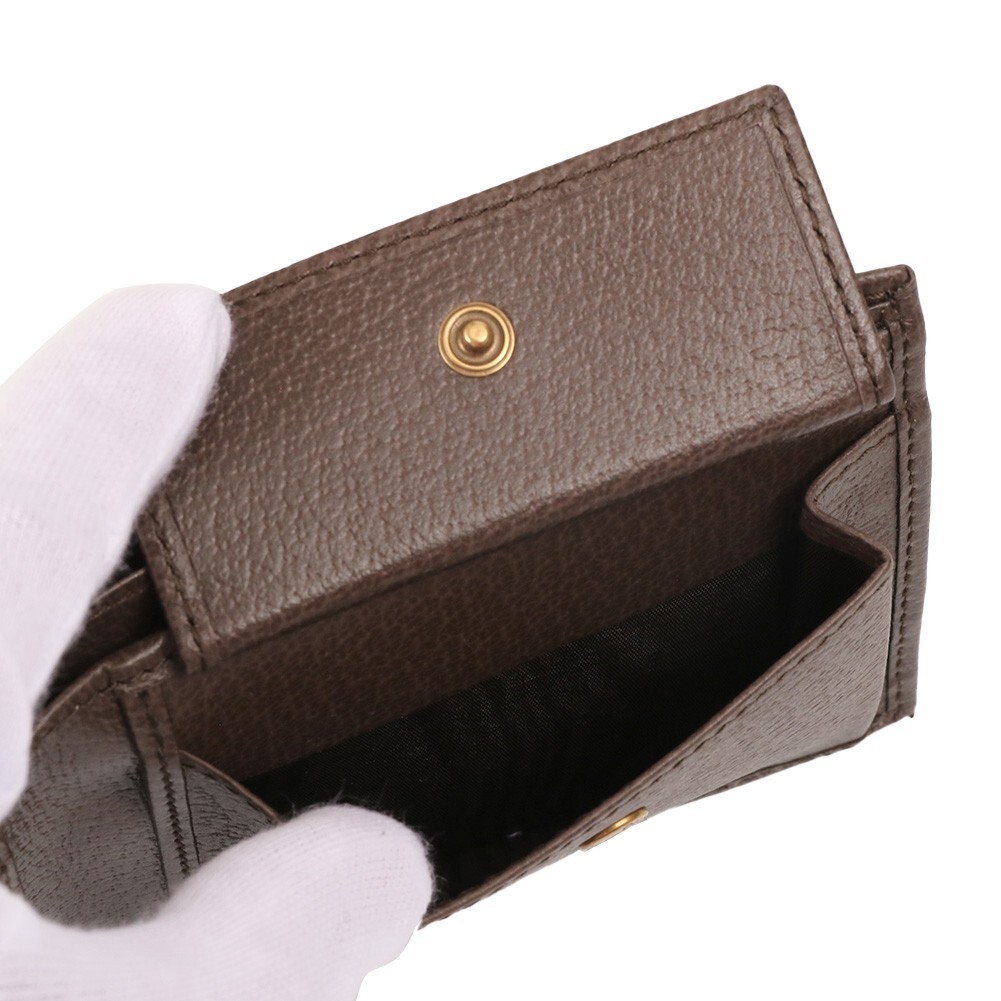 Pre-owned Gucci Wallet Men Bi-fold Ophidia Gg Coin Wallet Canvas 597609 96iwt 8745 Beige