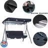 JEWELTH Swing Canopy Replacement Top, Outdoor Patio Swing Canopy Replacement, 3 Seat Swing Canopy Replacement Cover for Porch Patio Garden Seat (Black/98 x 72 x 7)
