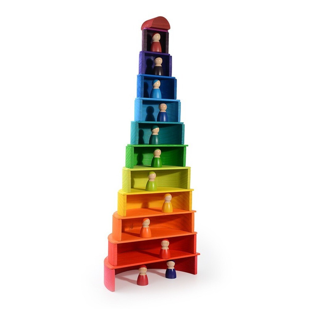 aoile wooden nesting rainbow blocks