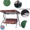Patio Swing Canopy Replacement Top - 3 Seat Cover for Porch, Garden (Coffee/64 * 44 * 5.9)