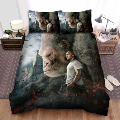 Rampage 2018 Movie Poster 2 Quilt Duvet Cover Set Bedroom Decor Bedclothes King