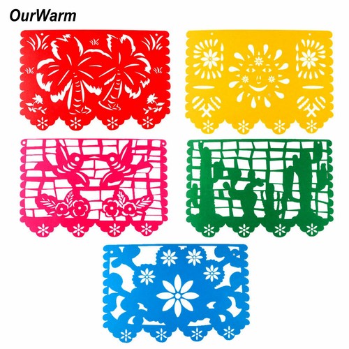 9pcs Mexican Banner Flag Banner Papel Picado Mexican Themed Party