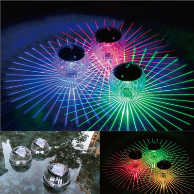 Best Solar LED Floating Lights Garden Pond Pool Lamp Rotating Color Change USA