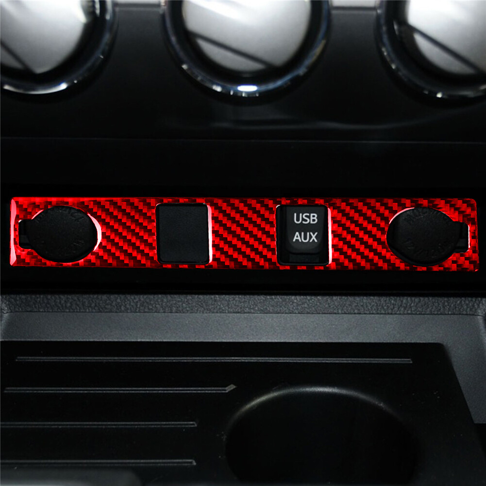 2022 toyota tundra cigarette lighter For Toyota Tundra 2014-18 Red Carbon Fiber Cigarette Lighter Switch Button  Cover