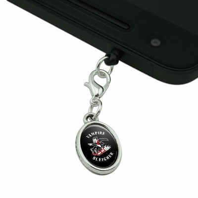 Vampire Sleigher Slayer Funny Humor Mobile Phone Headphone Jack Oval Charm