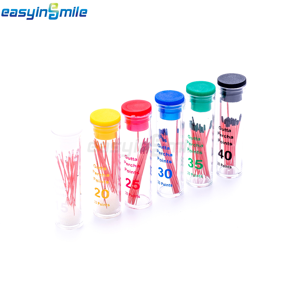 60/120 Pc Easyinsmile Dental Gutta Percha Points Endo.02/.04/.06 Taper 15#-80# 