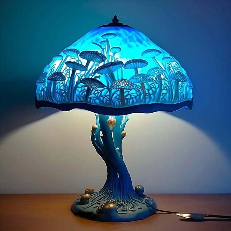 Mushroom Atmosphere Table Lamps Energy Saving Resin Desk Light Bedroom Bar Decor