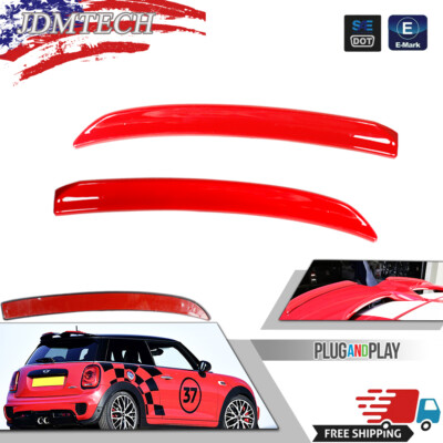 2Pcs Red Rear Wing Trim Spoiler Extension Lip Fins For Mini Cooper F56 F55 S/JCW