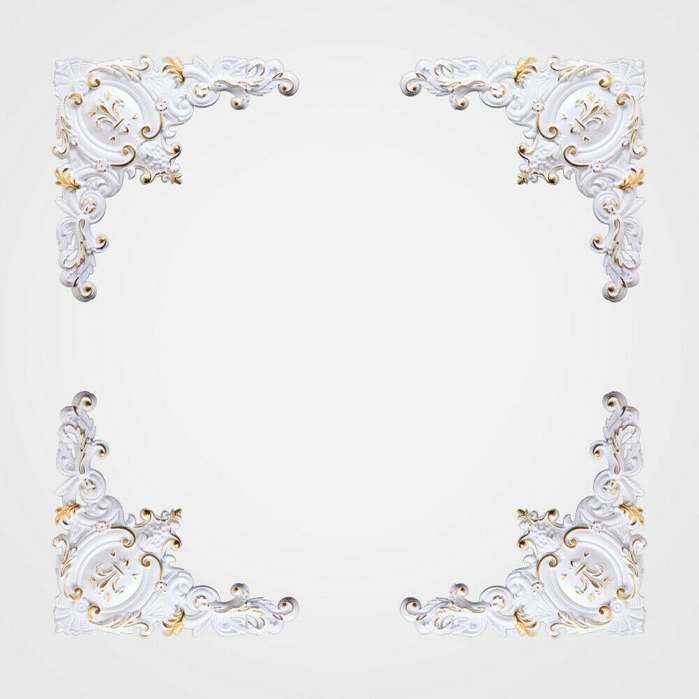 1x Victorian Ornate Decorative PVC Wall Applique Corners Moulding Mold Onlay SPW
