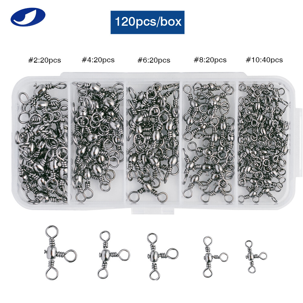 OCEAN CAT Three Way Cross-Line Barrel Swivel T-Turn Tackle Saltwater Fishing