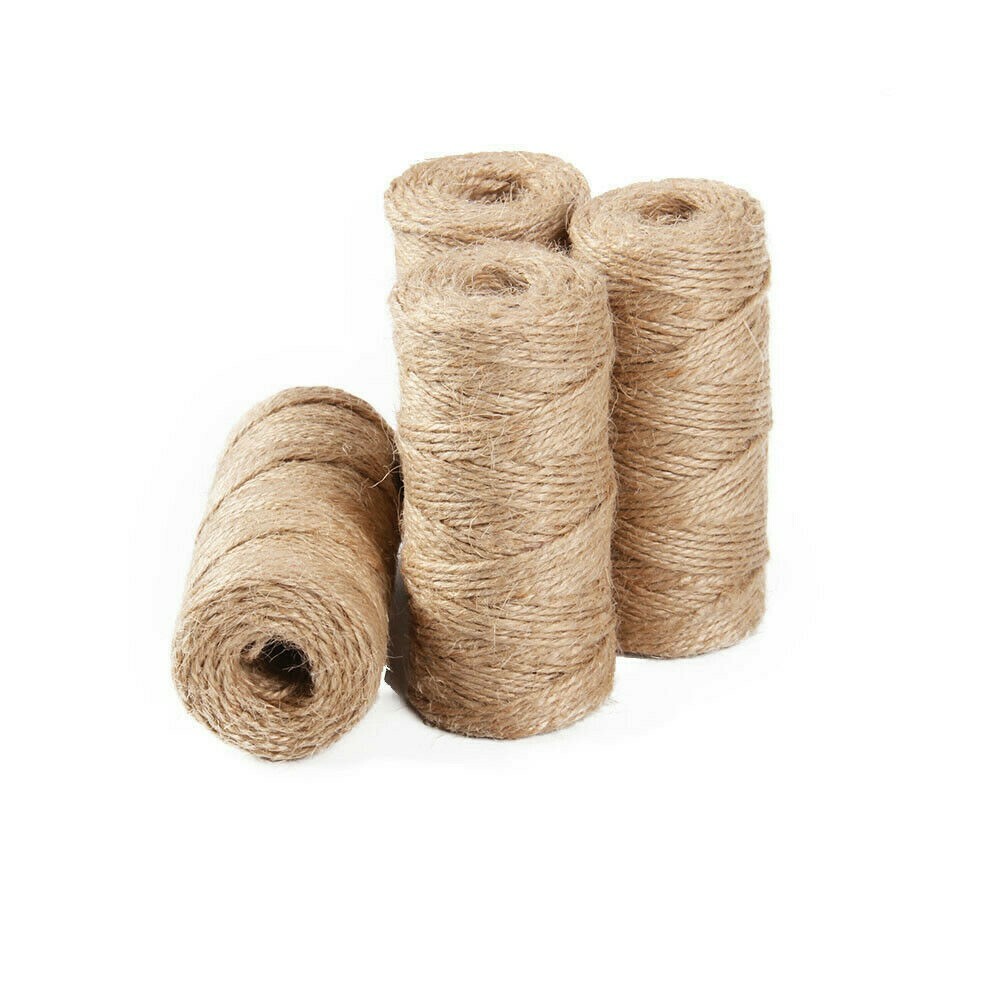 2Pcs 100M Seil Natürlich Hanf Leinen Schnur Rustikal Saiten Band DIY Crafts Jute