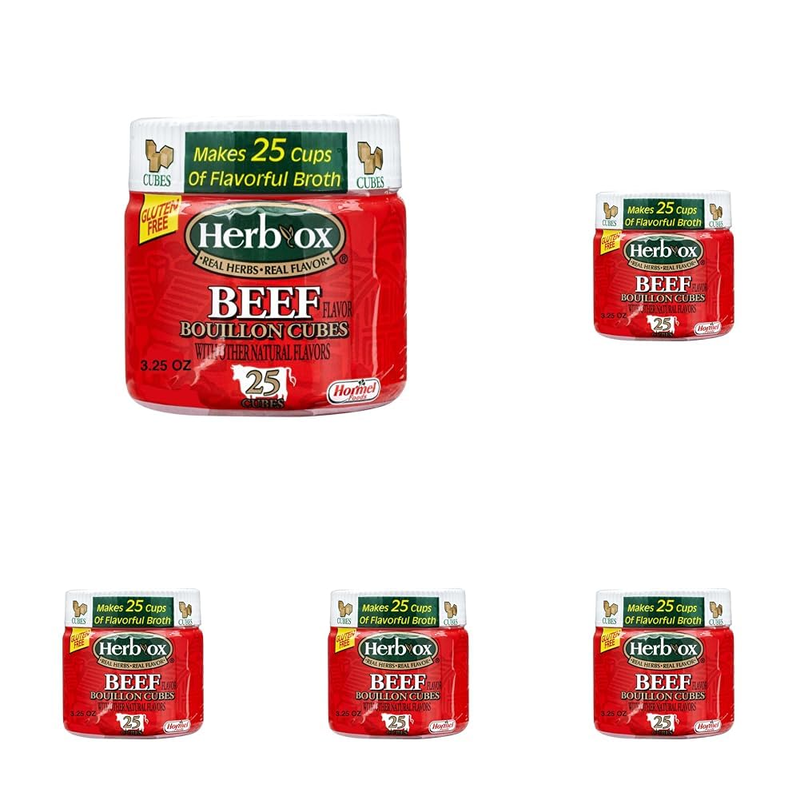 HERB-OX Beef Bouillon Cubes, Beef Stock Seasoning, 25 Ct, 3.25...