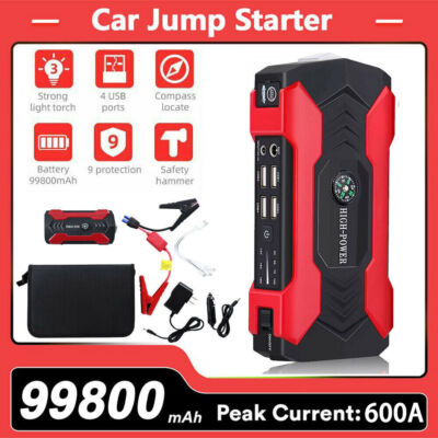 99800mAh Car Jump Starter Booster Jumper Box Power Bank Battery Charger Portable