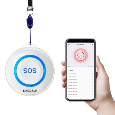 SINGCALL Tuya Smart WiFi SOS Call Button Wireless Caregiver Pager WE57 Blue