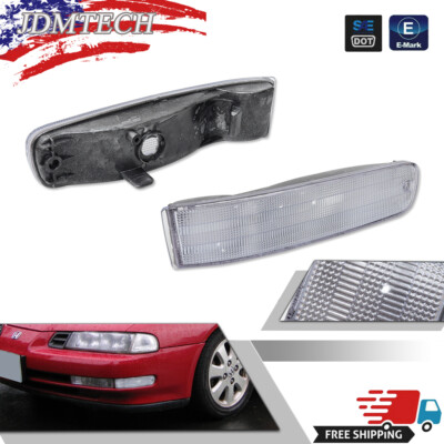 For 1992 1993 1994 1995 1996 Honda Prelude Euro Clear Bumper Signal Lights Pair