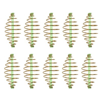 10pcs Carp Fishing Inline Method Spring Feeder Coarse Bait Cages Terminal Tackle