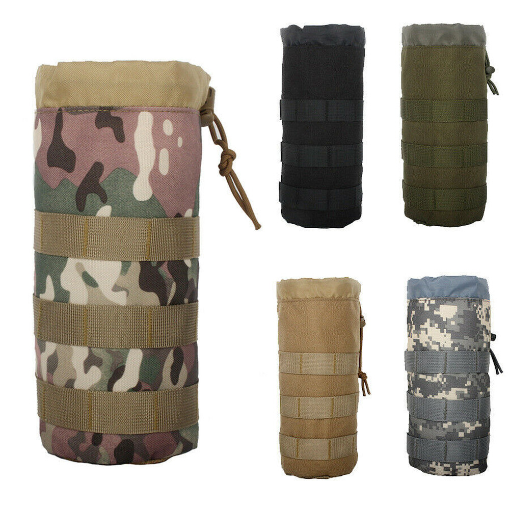 Outdoor Tactical Molle Water Bottle Bag Military Hiking Belt Holder Kettle Pouch