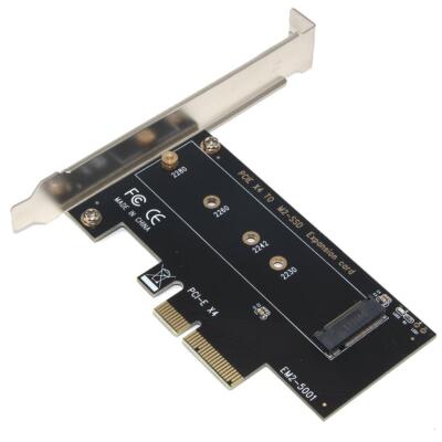EM2-5001 PCI-E 3.0 X4 to NVMe M.2 Key SSD Riser Expansion Card