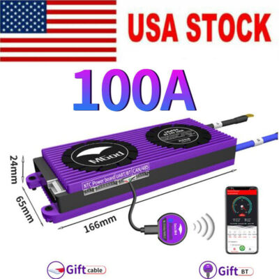 Smart BMS 8S 24V 100A LiFePO4 BMS Common Port w/ Balance + Bluetooth Module