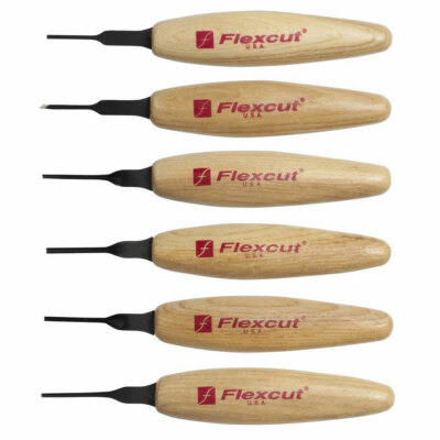 FLEXCUT MT910 Extra-Fine Details Wood Carving 1.5mm Mixed Profile Micro Tool Set