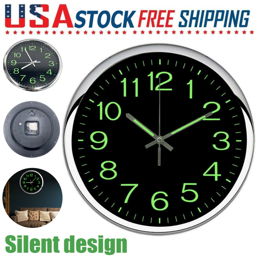 12'' Large Wall Clock Thermometer Hygrometer Silent Quartz Indoor Outdoor Home