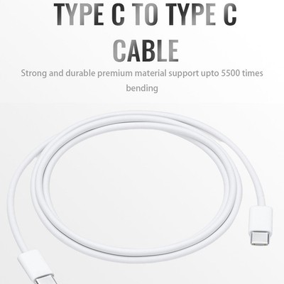 1x Dual USB Type-c to Type-c Fast Charger Cable For iPhone 15 Charging Cord O6F8