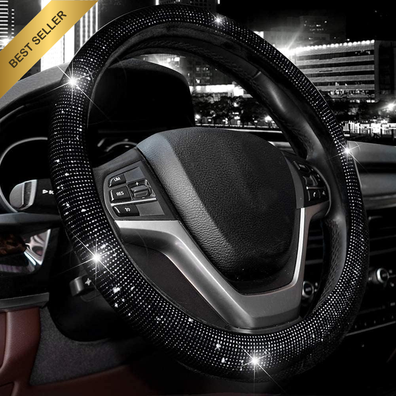 Steering Wheel Cover for Women Men Bling Bling Crystal Diamond Sparkling Car Ste