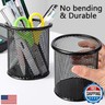 Ameceres 4 Packs Wire Mesh Pencil Holder Metal Pen Cup Desk Pen Organizer Case Pencil Jar Black for Office Home (Black)