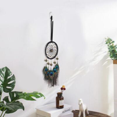 Peacock Feathers Dream Catcher Pendant Handmade Home Pendant for Girlfriend Gift