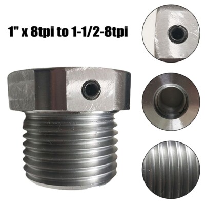Lathe Chuck Adapter Silver Spindle Thread Wood 1-1/2-8 TPI To 1'' ?? 8 TPI