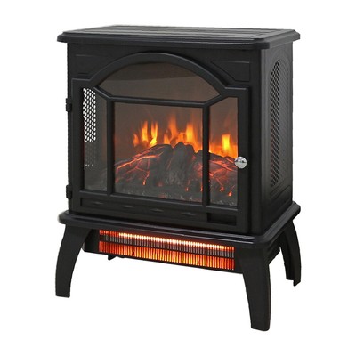 Heater,18" Freestanding Infrared Stove,remote Control,black