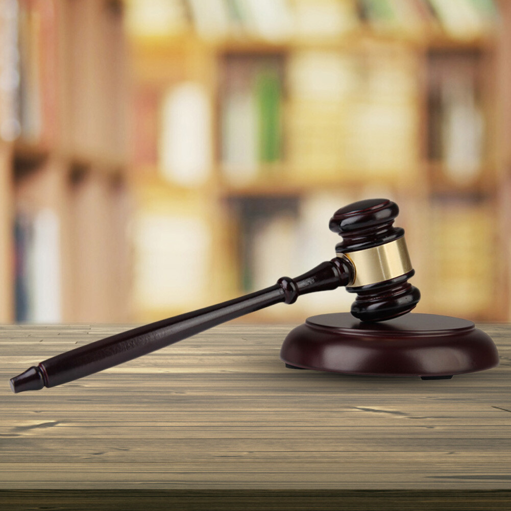 Wooden Auction Court Gavel  with Sound Block Set Professional Accessories