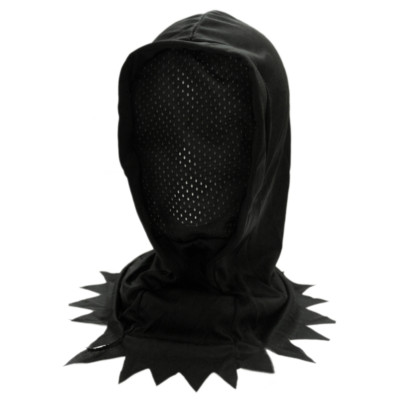 Adult Black Hidden Face Mask Hood ~ HALLOWEEN SCARY COSTUME INVISIBLE MESH MASK