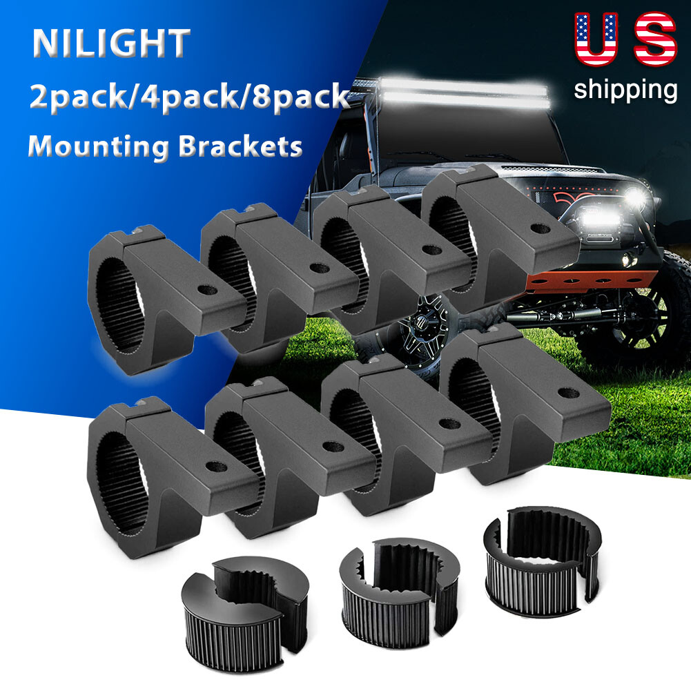 Nilight Horizontal Bar Clamp Mounting Bracket Kit for Off-Road LED Light Bar 4WD