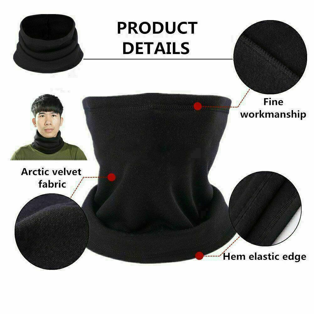 Winter Neck Warmer Gaiter Fleece Windproof Face Mask Cover Scarf for Men Women