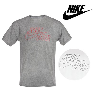 

Мужская футболка Nike Athletic Wear Regular Fit Just Do It с монохромным контурным логотипом, Grey heather, AQ5540