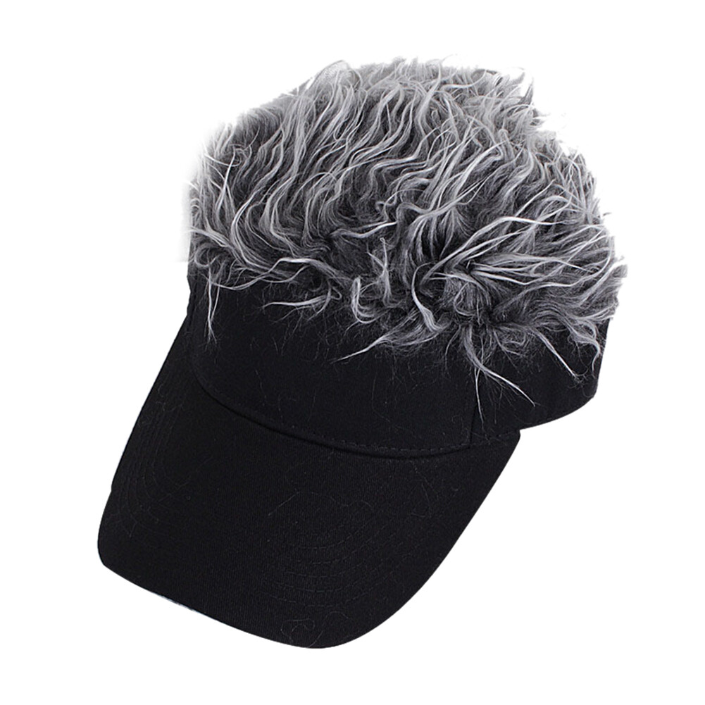 Golf Baseball Cap with Fake Hair Cap Sun Visor Toupee Hats Mens Spiked