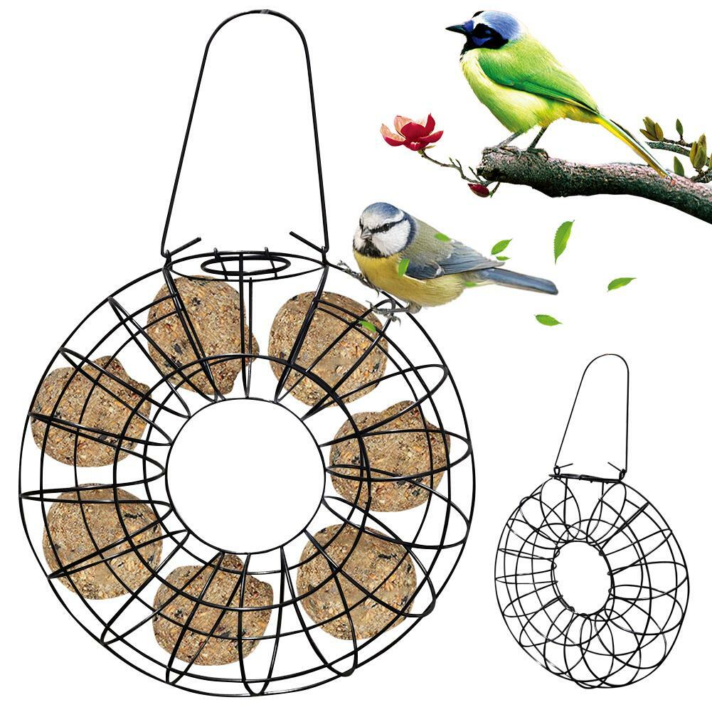 Bird Feeder Windproof Rainproof Fat Ball Holder Metal Hanging