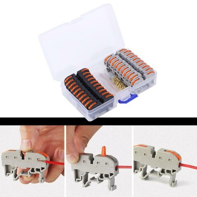 20xVerdrahtung Anschluss DIN-Schiene Verbindungsleiter 11-28AWG Klemmenblock Kit