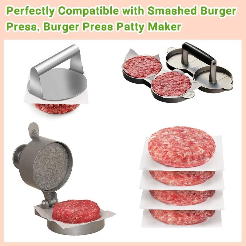 Parchment Paper Squares for Burger Press, Set of 300, 6 X 6 Inch Hamburger Patty