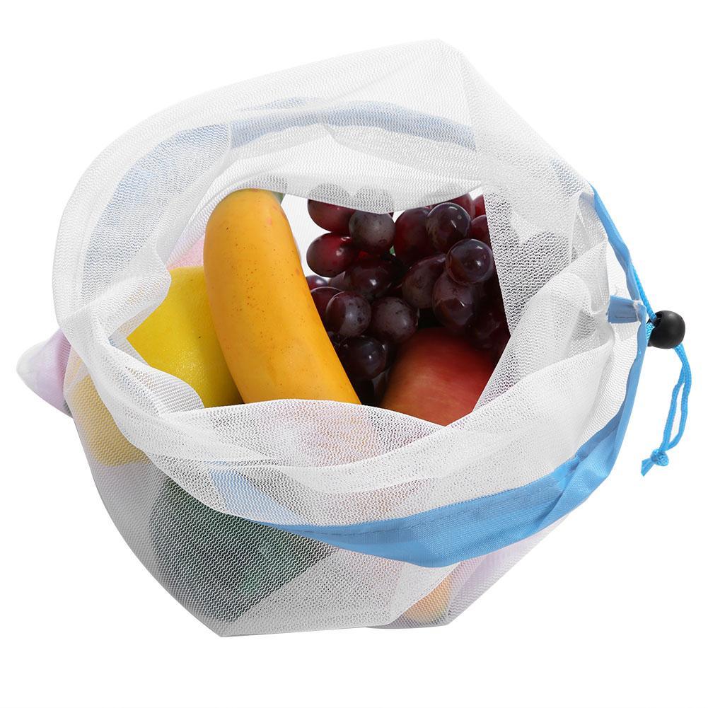15X Reusable Mesh Produce Bags Fruit Vegetable Grocery Shopping Storage