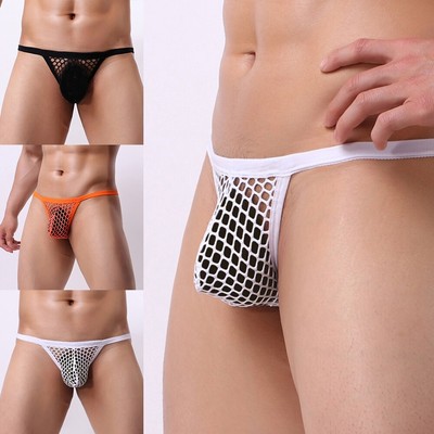 Herren Sexy Mesh Net Siehe Durch Unterwasche Thong Bikini Slips G String Slips Ebay