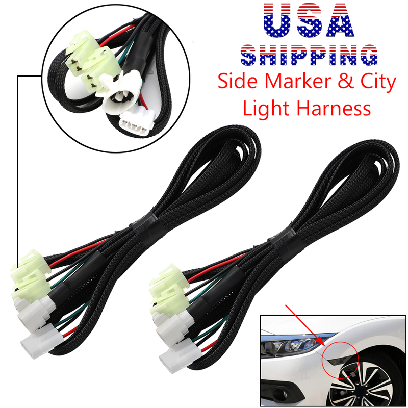 Side Marker & City Light Harness For Honda Civic 1992-00 Acura Integra 94-01 US