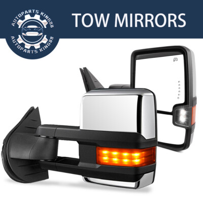 Left+Right Power Heated Tow Mirrors For 07-13 Chevy Silverado 1500 2500HD 3500HD