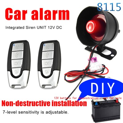 12V Car Security System Horn Siren Alarm w/2 Remote Controls Anti-Theft New USA