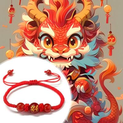 2024 Dragon Adjustable Handmade Red String Rope Bracele t U4S0