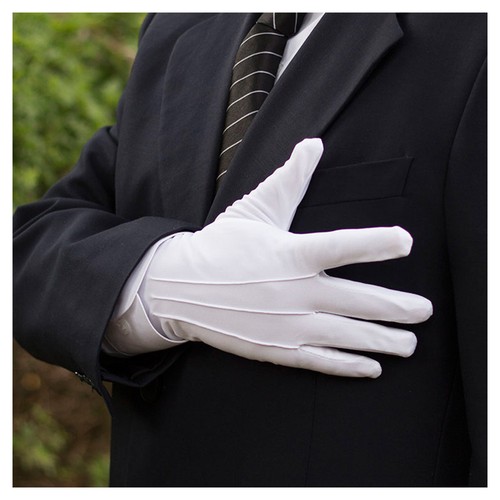 1Pair White Formal Gloves Tuxedo Honor Guard Parade Inspection