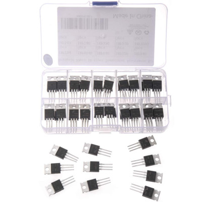 50Pcs 10Types IRF Series Mosfet Transistors Assortment Kit, Including 